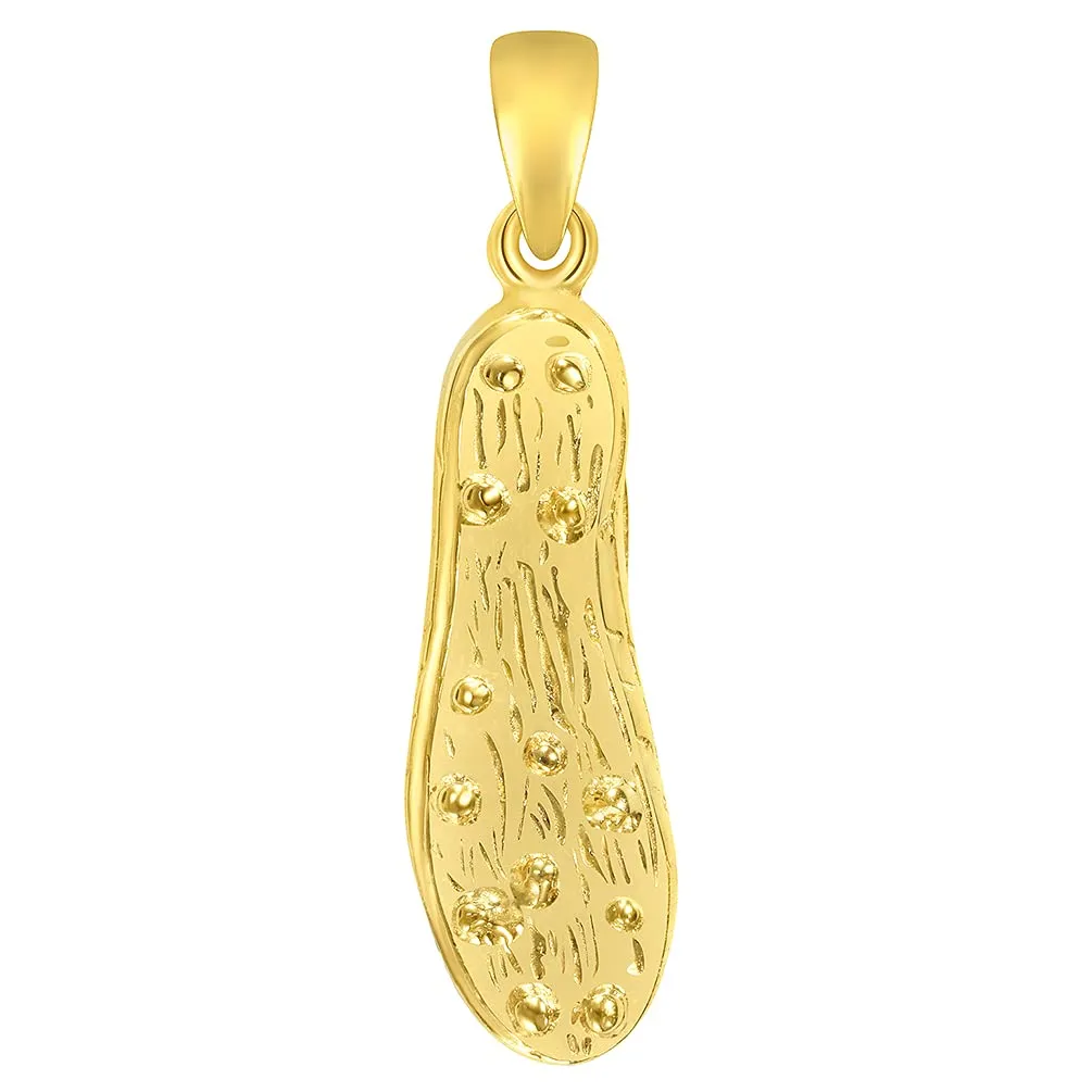 Solid 14k Yellow Gold 3D Soccer Cleet Shoe Charm Football Sports Pendant with Figaro Chain Necklace