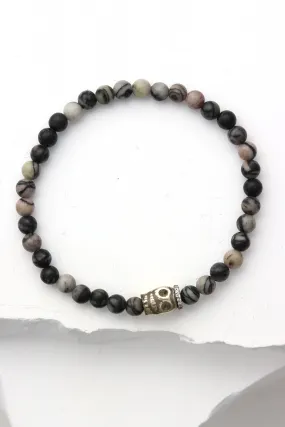 Spiderweb Jasper Calavera Bracelet