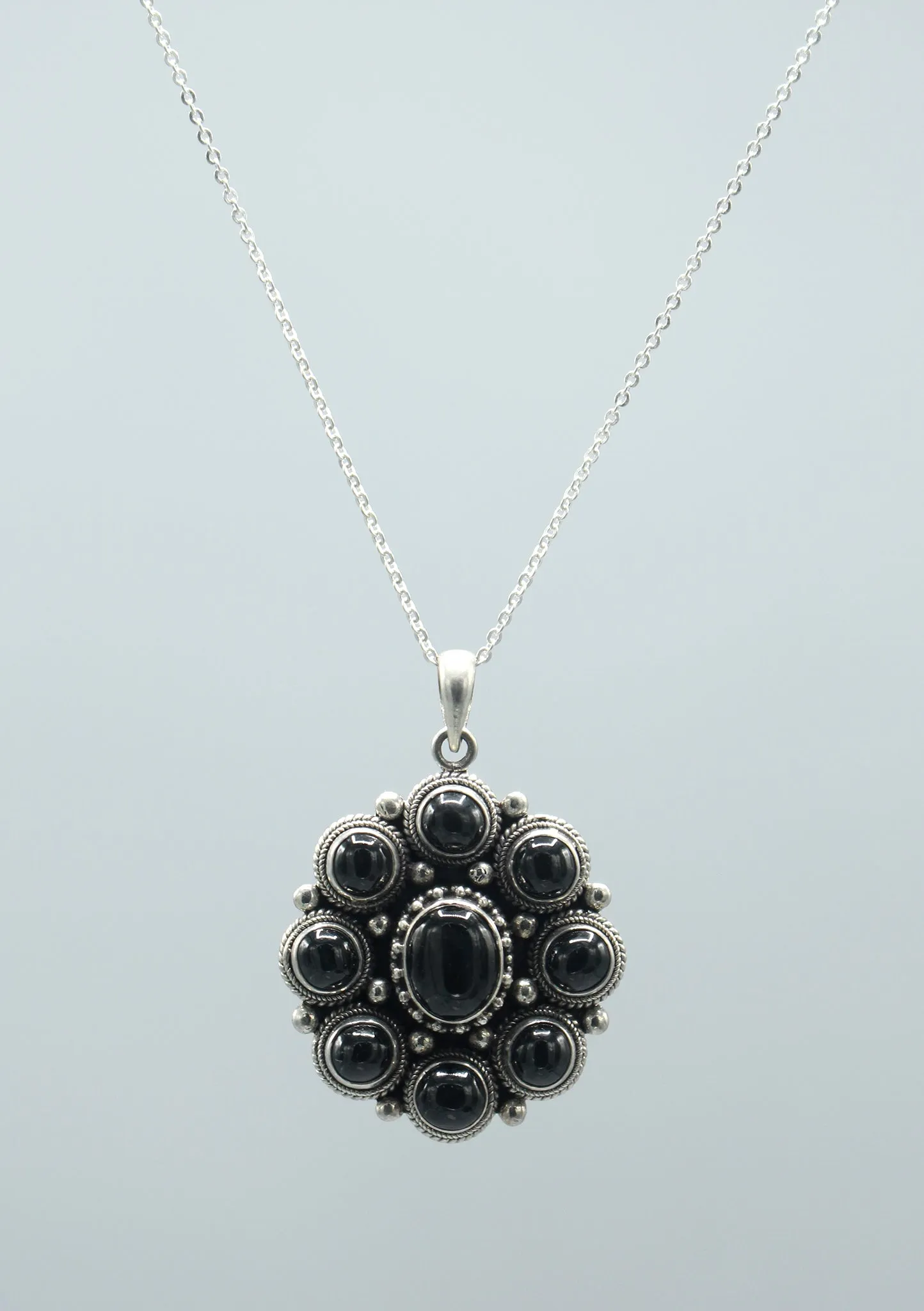 Sterling Silver 925 Onyx Necklace