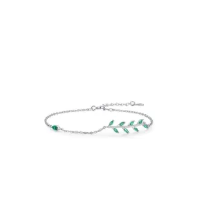 Sterling silver emerald stone bracelet