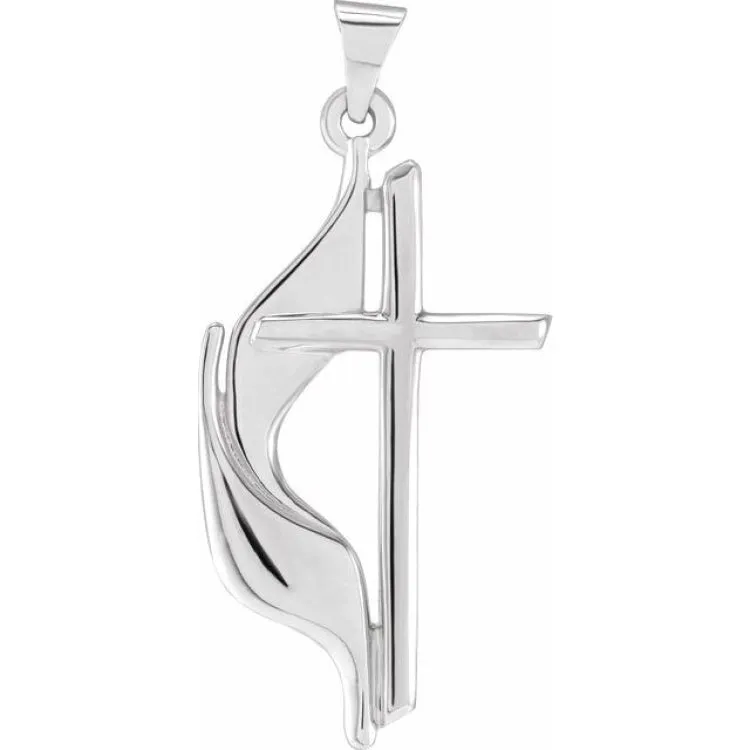 Sterling Silver Methodist Cross Pendant