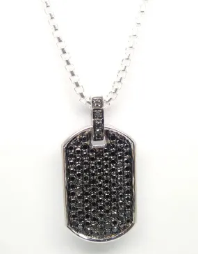 STREAMLINE TAG WITH PAVÉ BLACK DIAMONDS SIL-RNG-06