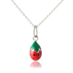 Striking Strawberry Pendant - Sterling Silver