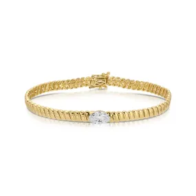 THIN ZOE BRACELET WITH 1CT MARQUISE DIAMOND