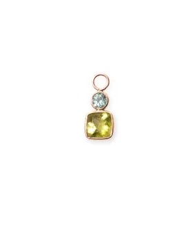 Tourmaline & Peridot 14k Gold Earring Charm