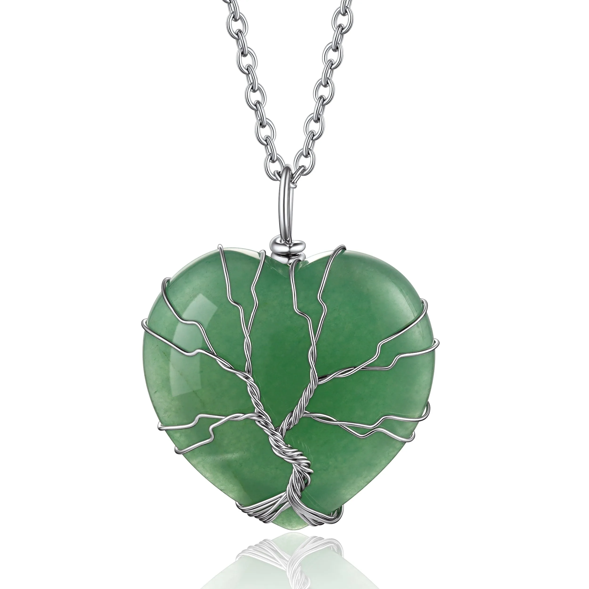 Tree of Life Crystal Heart Pendant & Necklace