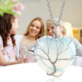 Tree of Life Crystal Heart Pendant & Necklace