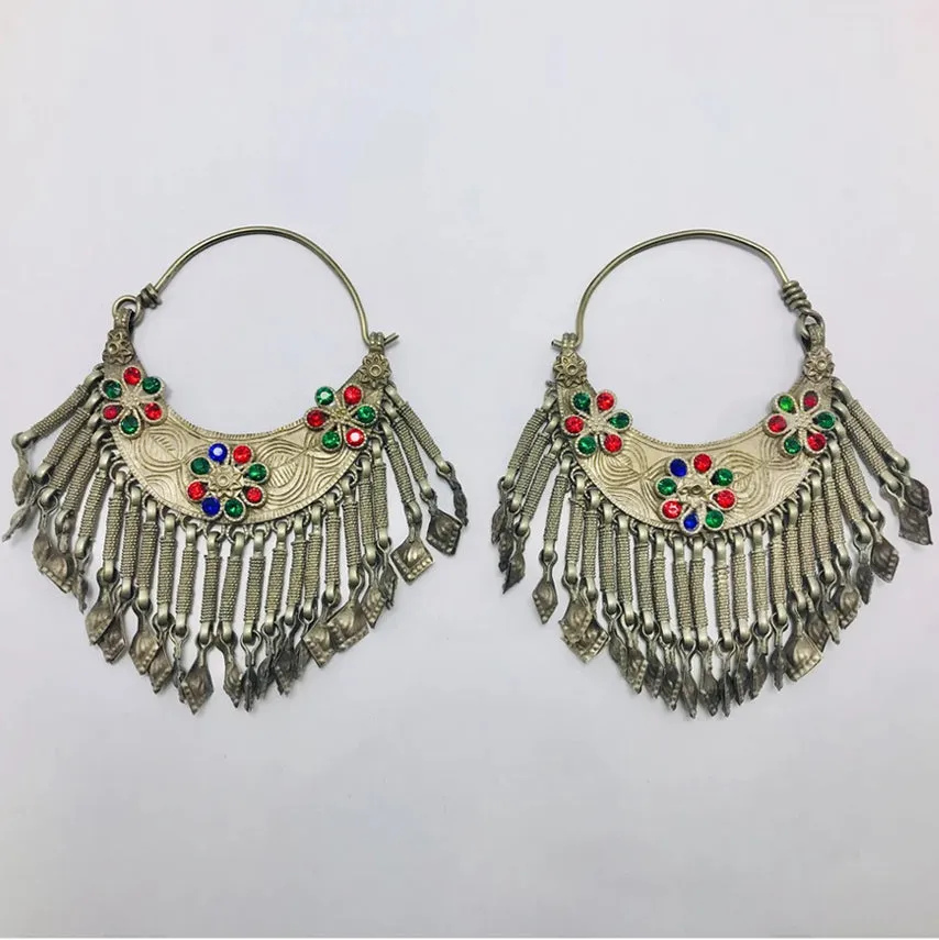 Tribal Antique Silver  Earrings