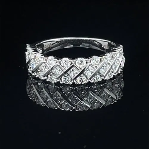 Triple Row Diamonds Eternity Ring