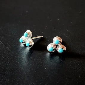 Triple Turquoise Post Earrings