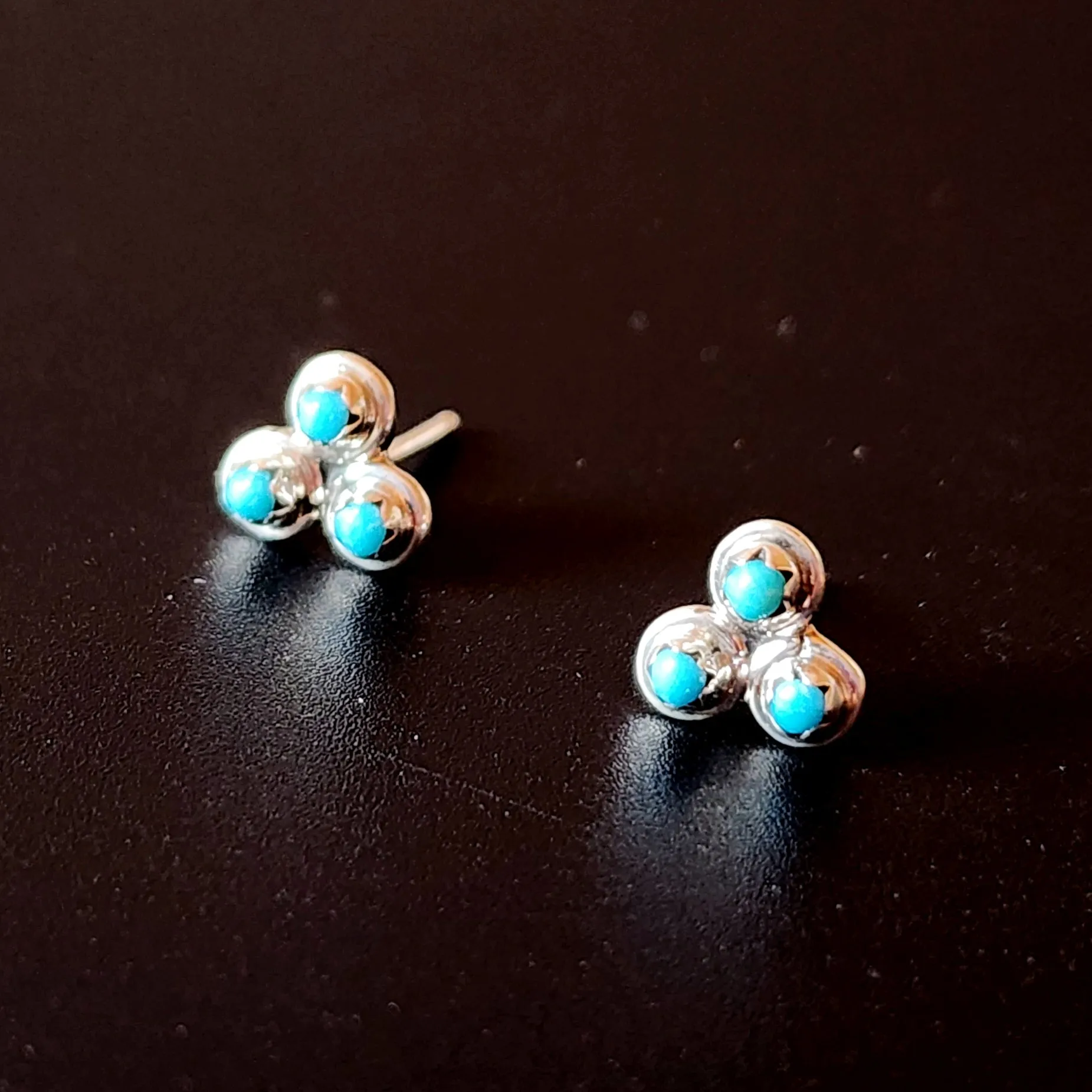 Triple Turquoise Post Earrings