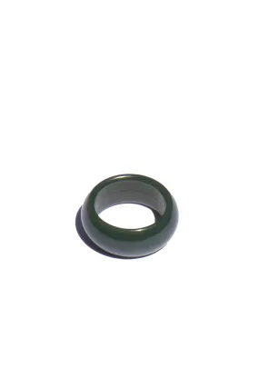 Turtle — Dark green jade stone ring