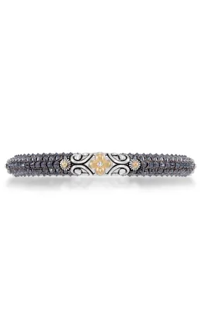 Upside Down Pave Bracelet – White Topaz & Hematite (Advanced Order)