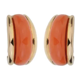 Van Cleef & Arpels Coral Yellow Gold Hoop Earrings