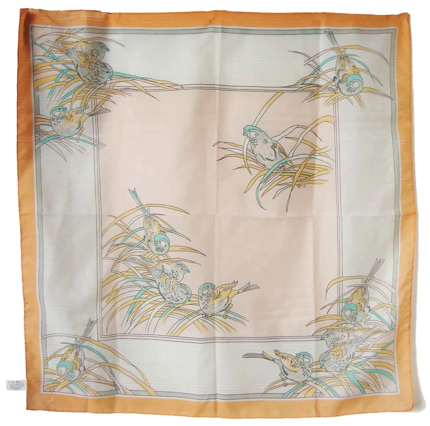 Vintage Bird Scarf Parakeet Budgie Novelty Print - Italy