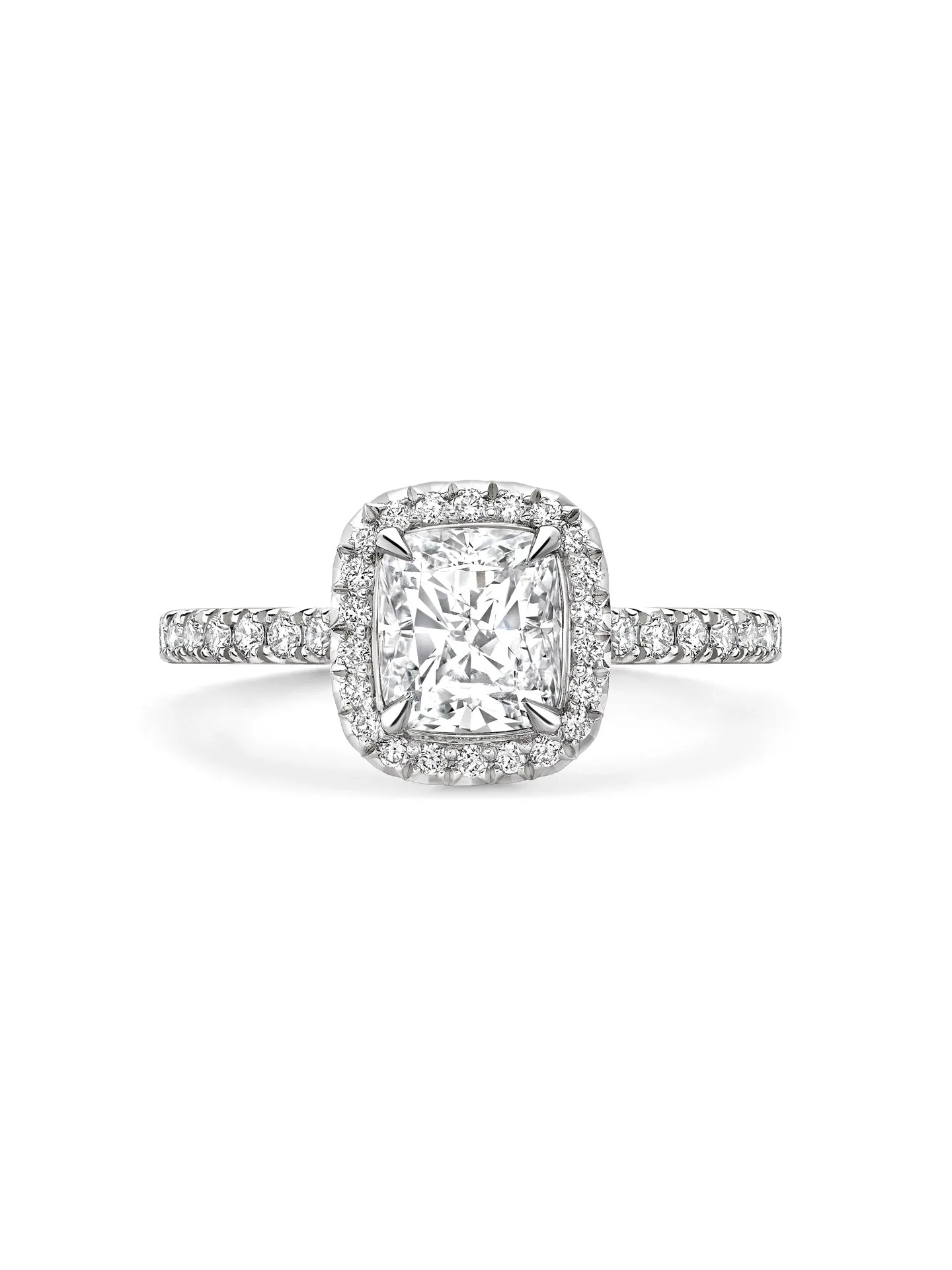 Vintage Cushion Diamond Platinum Engagement Ring