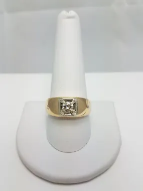 Vintage Men's Natural Diamond 14k Gold Ring