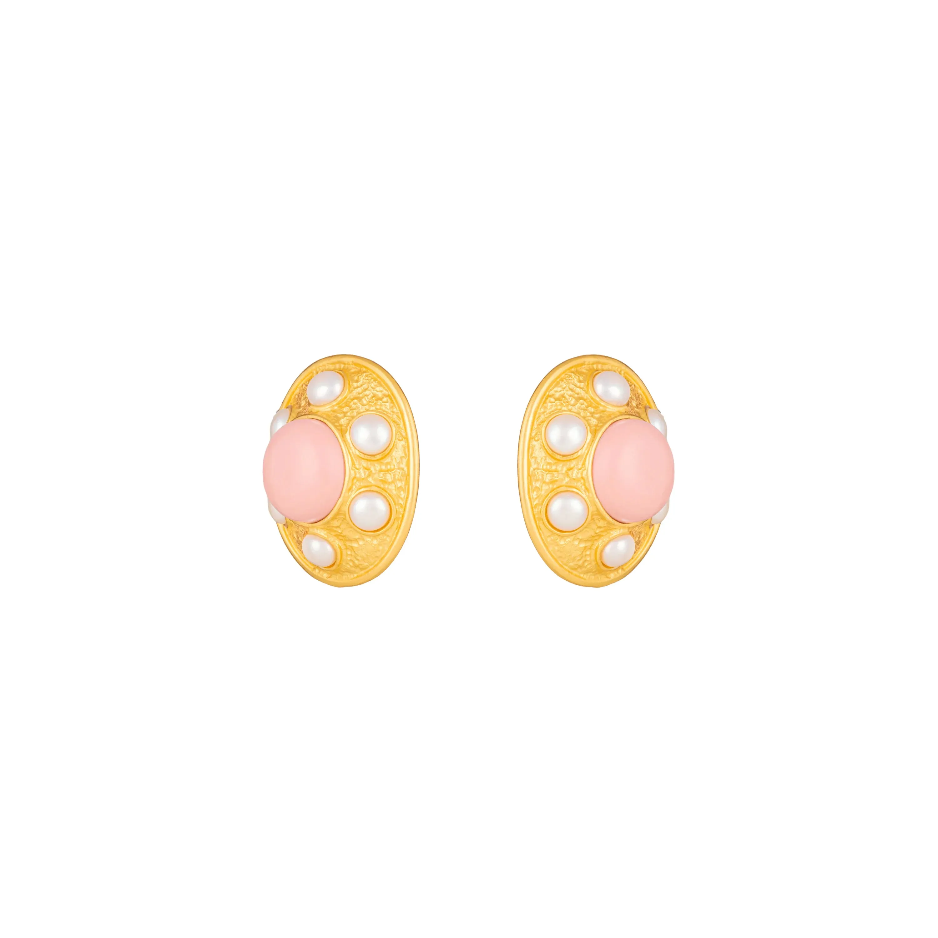 Vivienne Pink Coral and Pearl Earrings