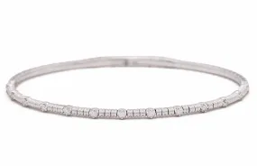 White Gold 14K Bangle Bracelet Wit Diamonds