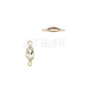 White Topaz Marquis - 14K Yellow - Pendent for permanent bracelet