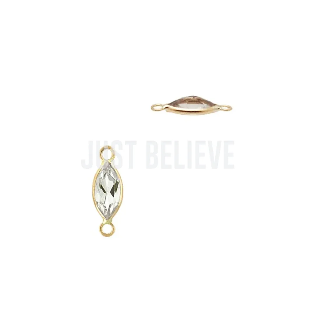 White Topaz Marquis - 14K Yellow - Pendent for permanent bracelet