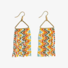 Whitney Wavy Beaded Fringe Earrings Amalfi