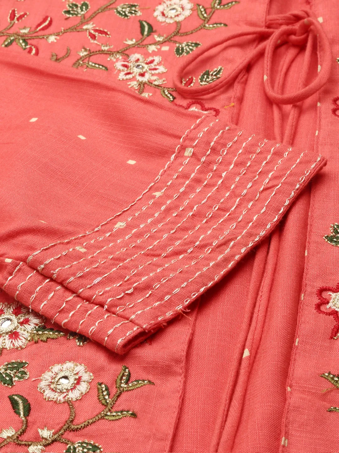 Women's Coral Printed Anarkali Kurta