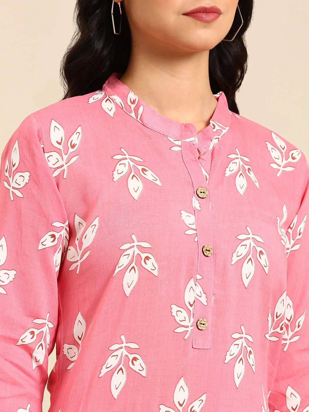 Women's Coral Printed Straight Kurta