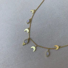 Worlds Apart Delicate 14K Gold Moonstone Necklace