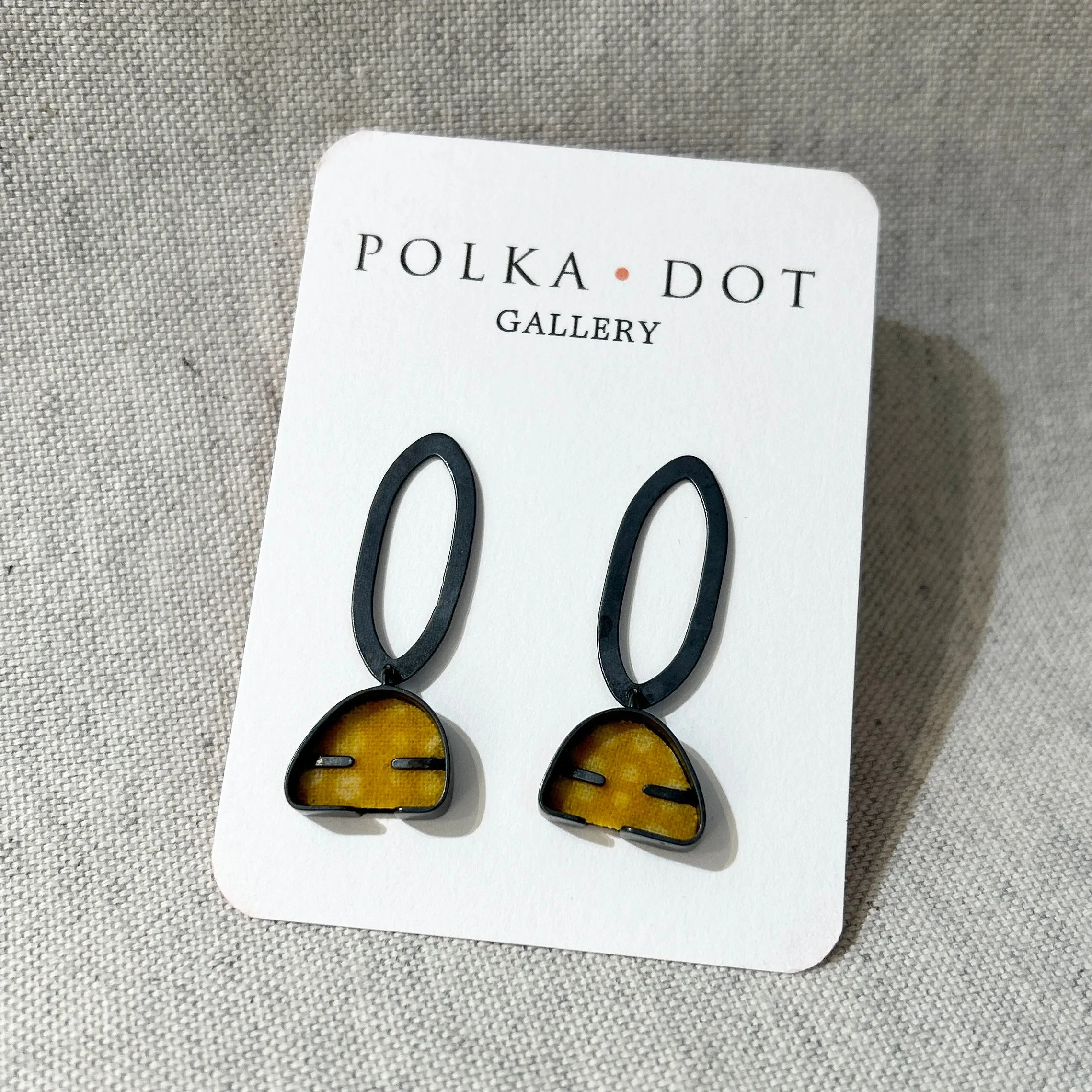 Yellow Keystone Loop Earrings