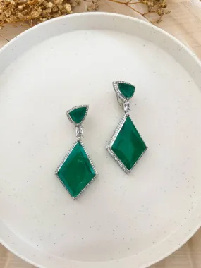 Zirconia Emerald Dangle Earrings